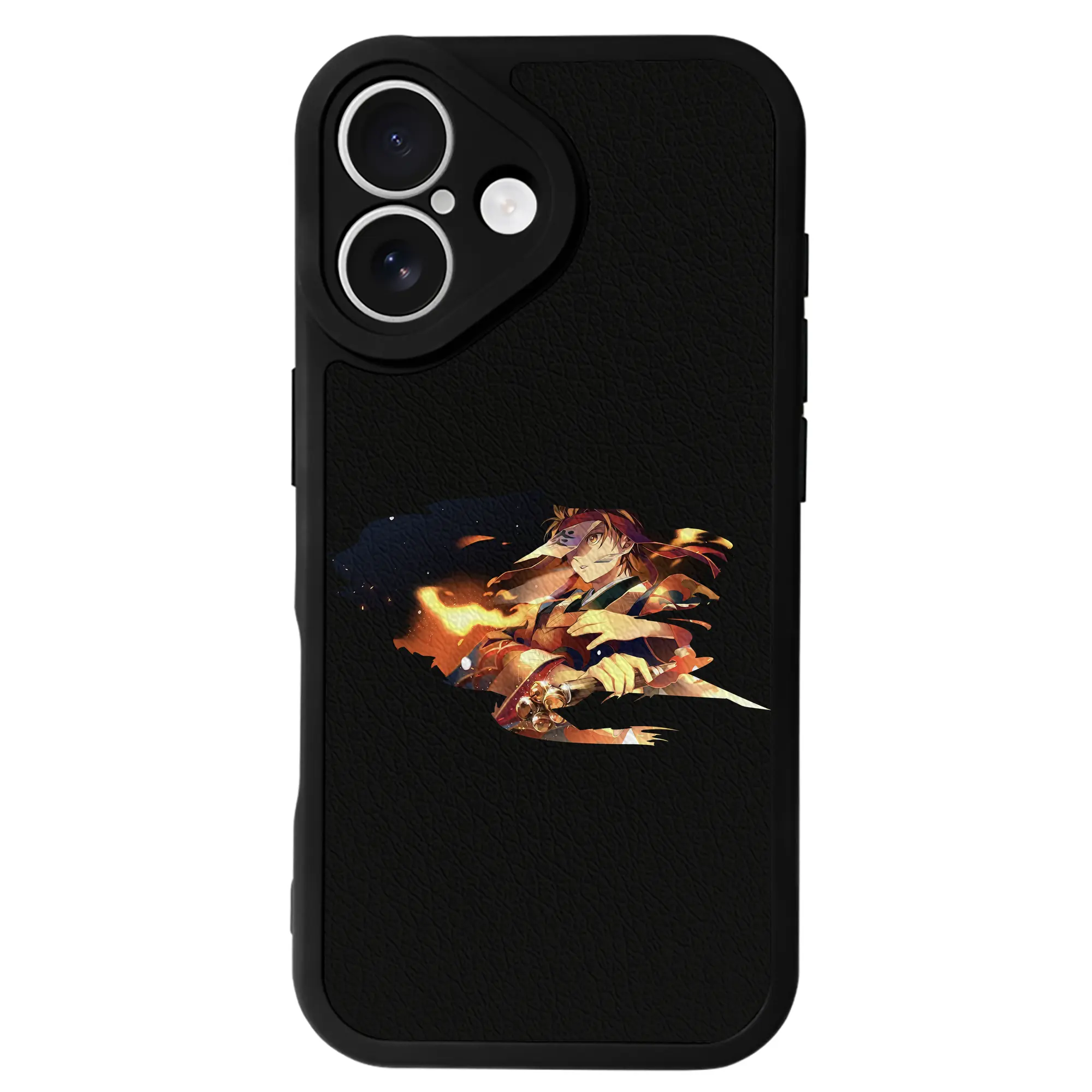 鬼滅の刃 グッズ,竈門 炭治郎 - IPhone 16シリーズ対応 ・ シリコンスマホケース ・ レザー調 ・ 高精度フィット ・ 耐衝撃 ・ ワイヤレス充電対応 ・ 精密カット